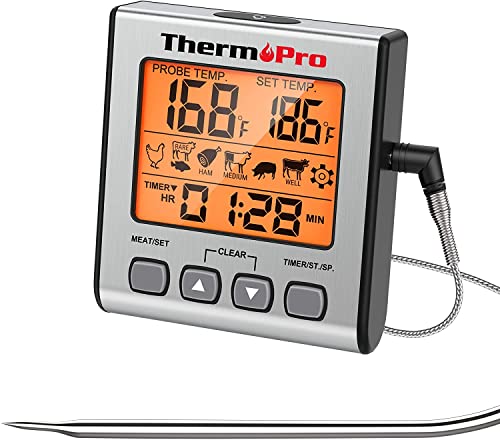 ThermoPro TP16S Termómetro Cocina Termómetros de Barbacoa Digitale para BBQ Parrilla Horno Carne...