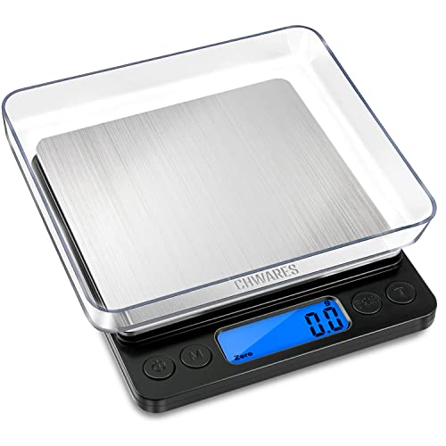 CHWARES Báscula de cocina digital con carga USB, báscula digital de 0.1g/3 kg, Báscula...